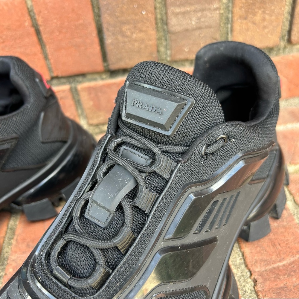 Prada Black Men's Chunky Trail-Style Sneakers - Picture 9 of 13